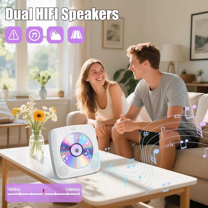 Преносим CD плейър Gueray с Bluetooth