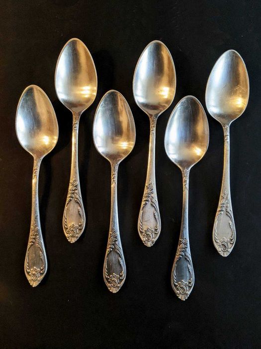 2x SET-uri de 24 piese TACAMURI ROCOCO Rusia Argintate Placate argint