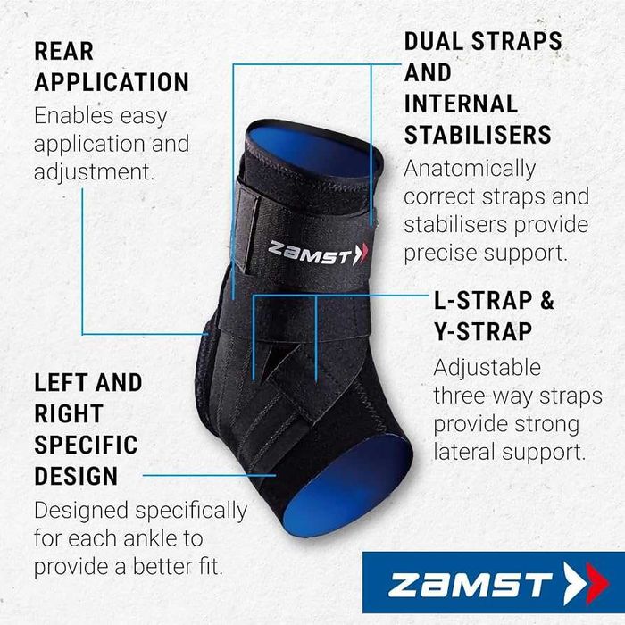 Чисто Нова Ортеза за Глезен Zamst A1 Black (Размер M - За ДЕСЕН крак)