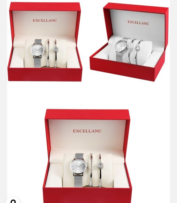 Excellanc - Set cadou, ceas dama, Exclusive Silver, cu doua bratari