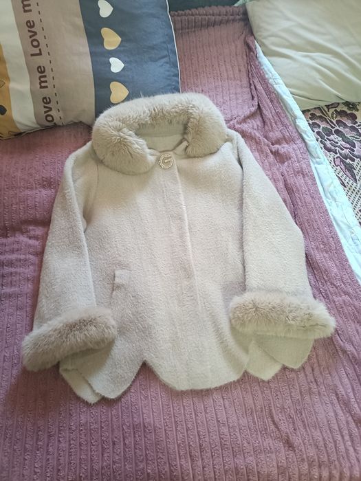 Длинный пуховик, куртка альпака