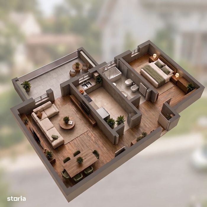 Apartament 2 camere, Loc de parcare, Incalzire in pardoseala