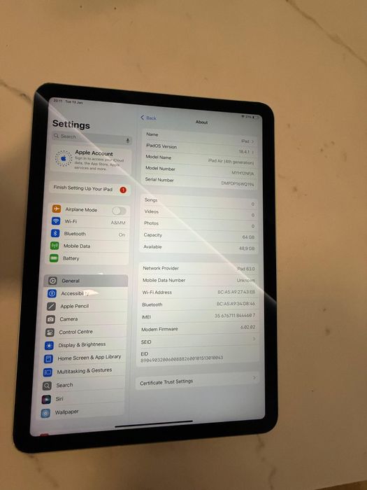 IPad Air gen.4 64GB, 5G