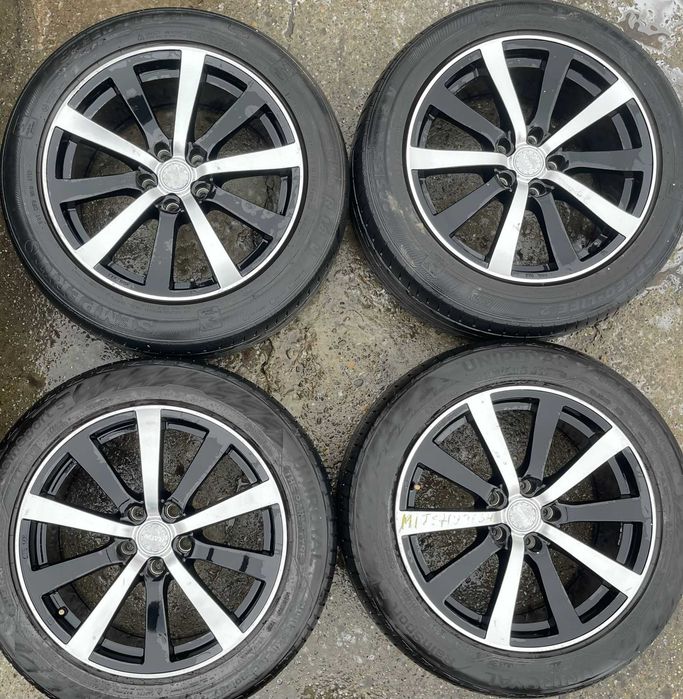 Set jante aliaj R18 5x114,3 cu anvelope de vara 225 55 R18 Uniroyal