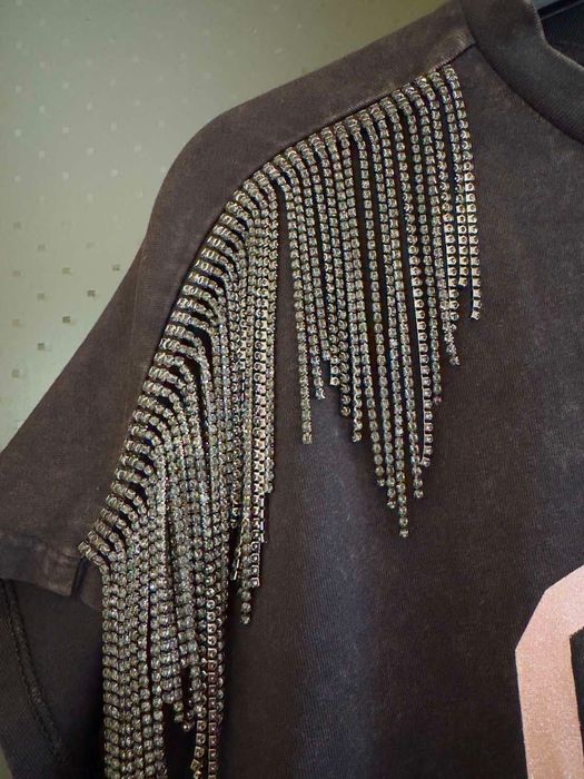 Нова памучна тениска GUESS с камъни