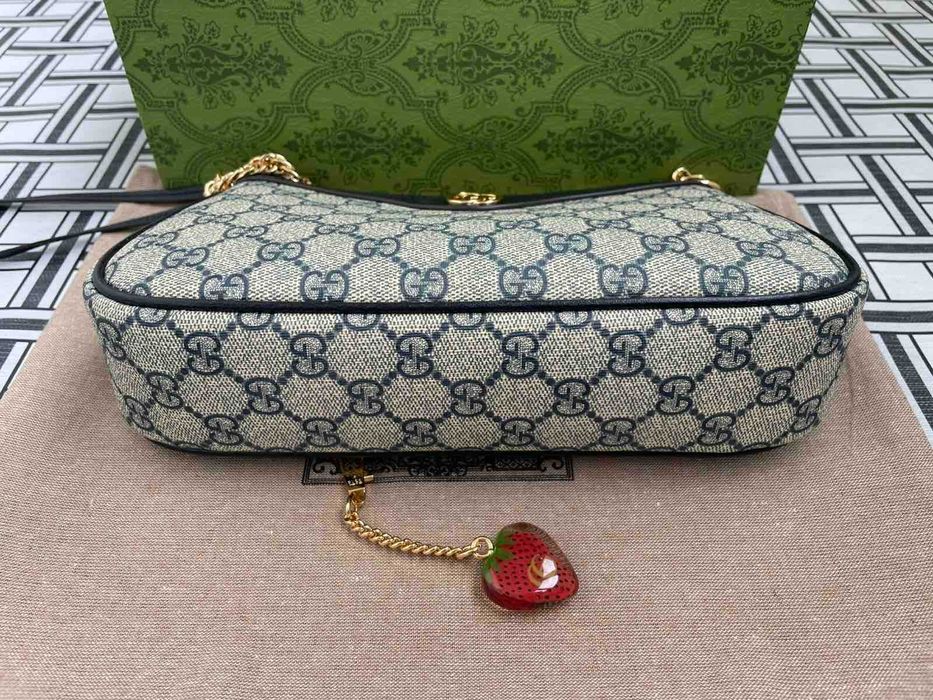 Gucci Оригинална Малка Чанта Ophidia Гучи Supreme Син Canvas GG Лого