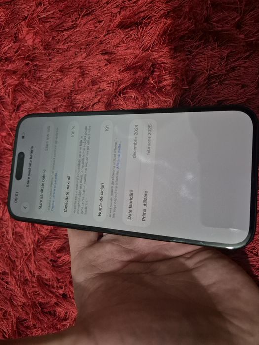 -Iphone 16Plus, E-Sim, 128Gb, 8Ram, Black Titanium, bat-100%-191 ciclu