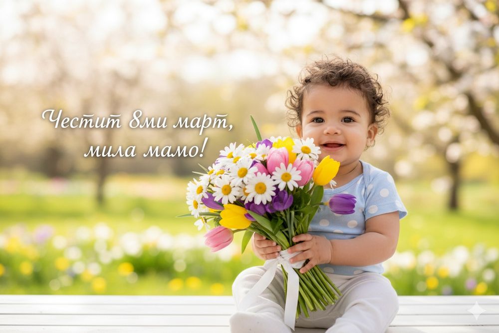 Персонализирана снимка с поздрав за  8-ми март