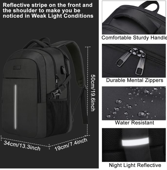 Rucsac Laptop 17" WENIG - Antifurt & Port USB - Nou