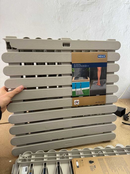 Covoras baie gri din plastic 55x55 cm Duckboard Wenko