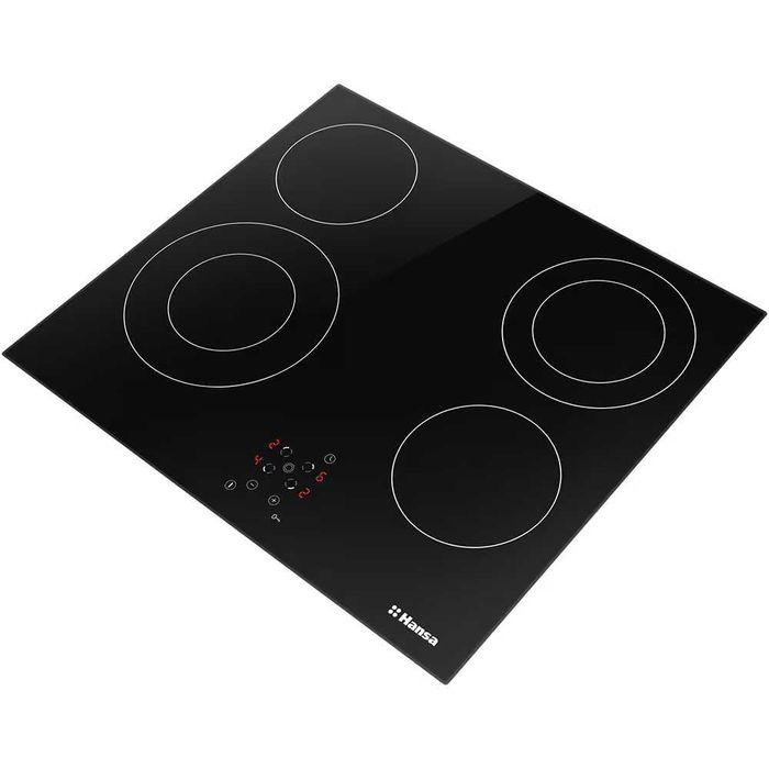 Vand plita electrica incorporabila HANSA BHC66506, Vitroceramica, 4 arzatoare, Touch Control, negru , noua