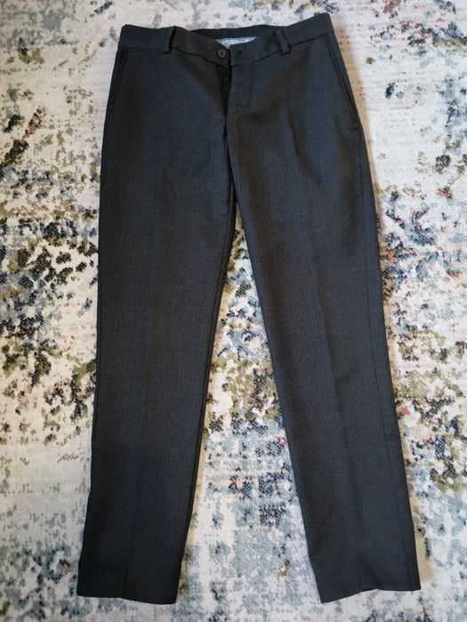 Брюки с начосом плотные прямые в крапинку