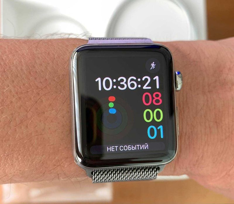 Apple Watch Series 2 42 мм Stainless Steel+оригинальный Milanese Loop