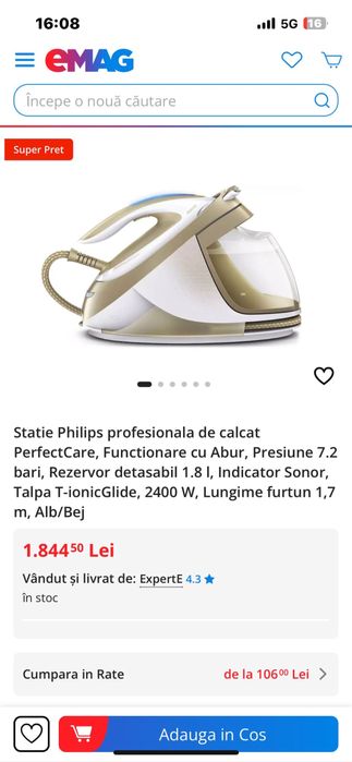 Statie de calcat cu aburi Philips ca noua impecabila