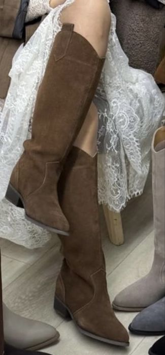 Казаки натуралный замш сапоги