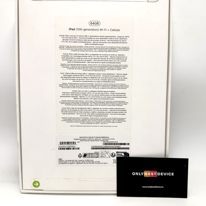 iPad 10th Generation 64GB Wi-Fi + Cellular