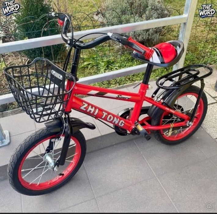 Детски велосипед с кош, помощни колела 12";14";16";18";
