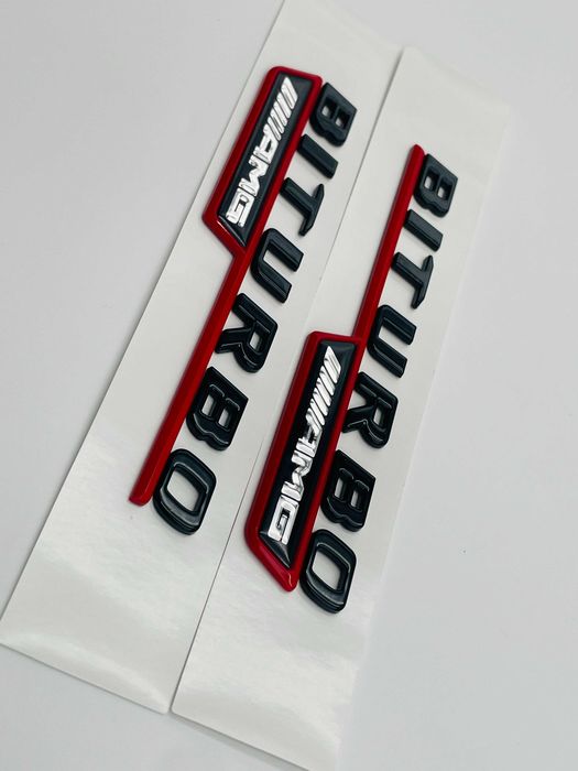 Embleme Compatibile Mercedes biturbo AMG negru rosu