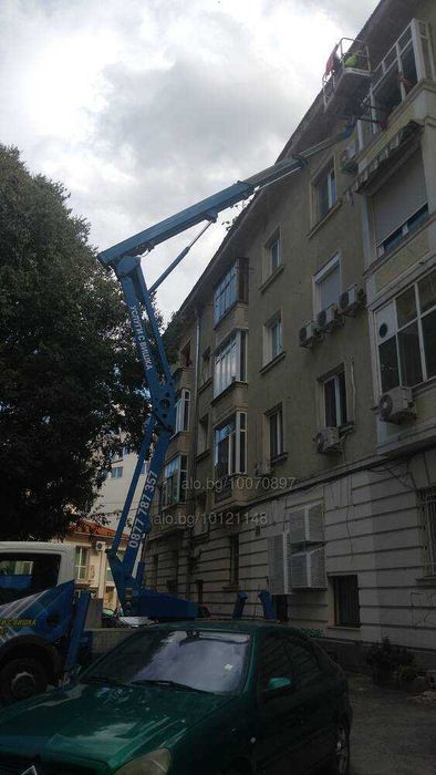 Услуги с вишка, рязане на опасни дървета, дробилка под наем.