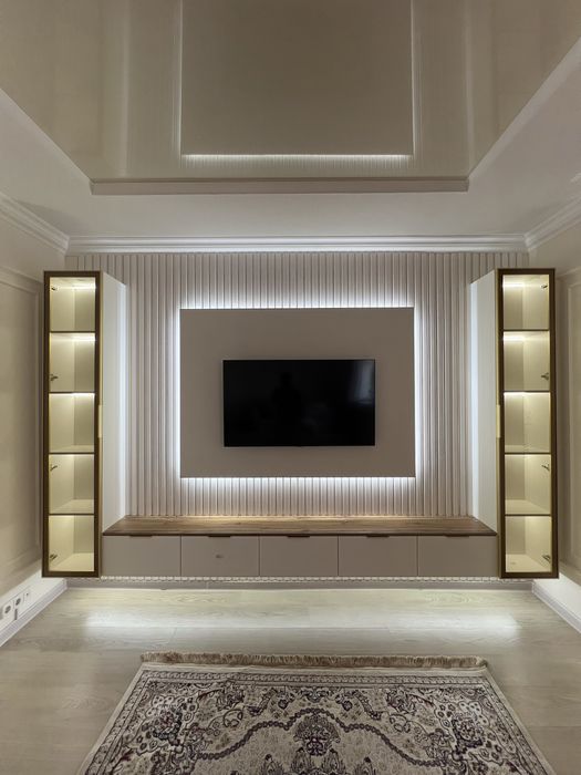 Tv zona aina. Установка ТВ зона зеркала с подсветкой лувр бамбук скала