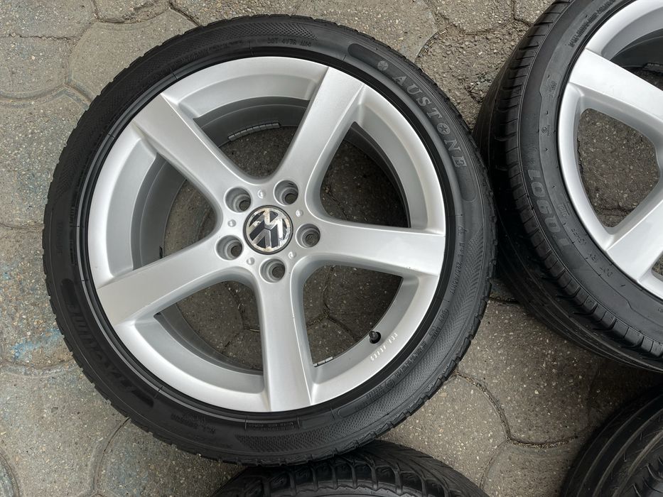 Jante aliaj 5x112mm, anvelope vara 225/45 R17 VW Golf 5/6/7/8 Touran Eos Jetta Caddy, Seat, Skoda, Audi A3