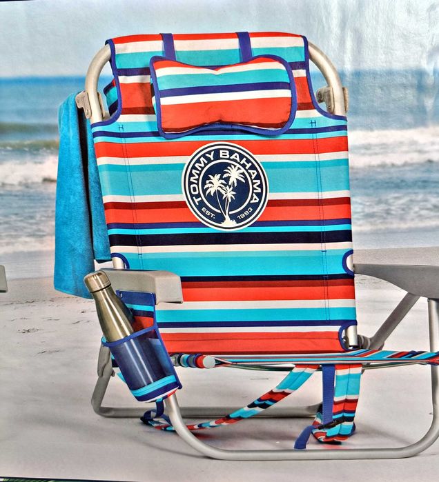 Промоция !!!Плажен стол шезлонг и раница 5 в 1.