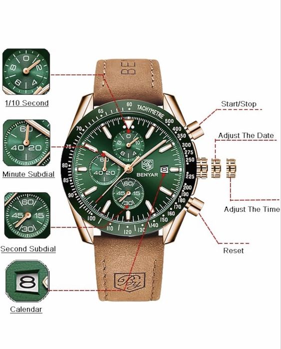 Ceas barbati By Benyar rezistent la apa 30m/3 atm