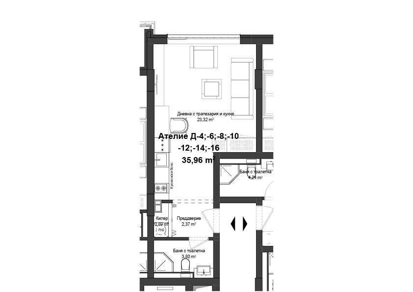 Продава се Едностаен апартамент в Пловдив, Гагарин - 44 кв.м за 849 €/кв.м - Снимка #2