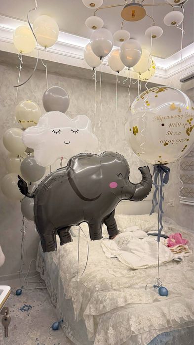 Оформление шарами на выписку и  торжеств