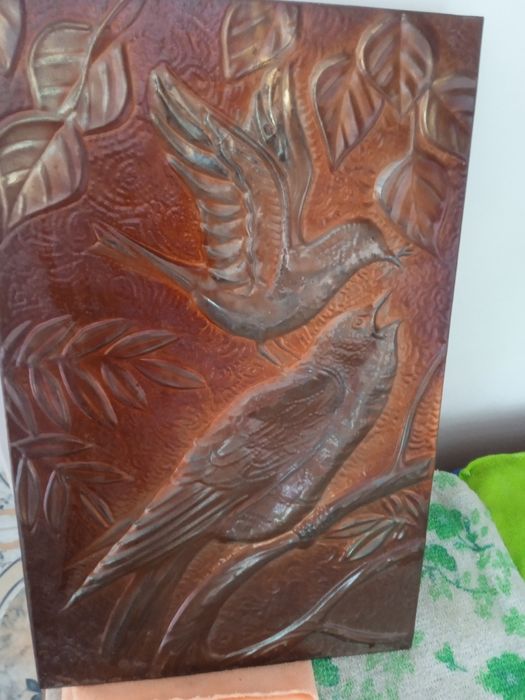 Панно чеканное "птицы"