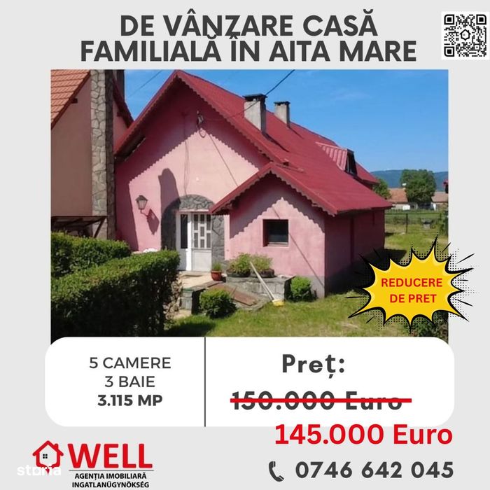 De vânzare casă familială în loc.Aita Mare