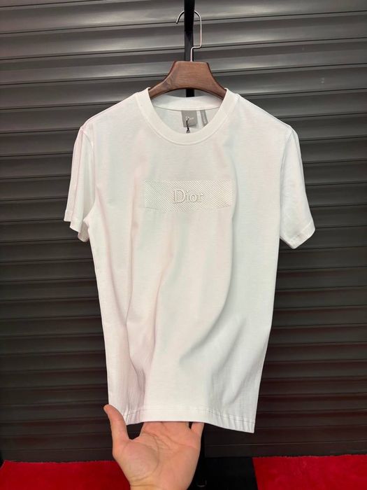 Tricou Dior alb brodat premium