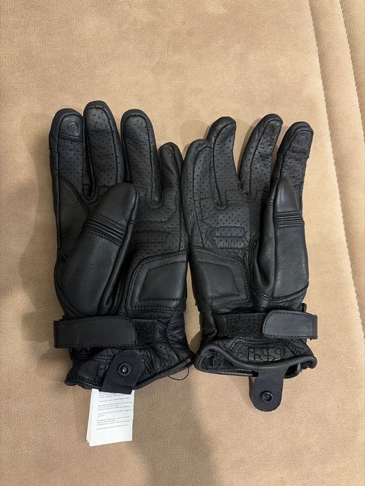 Manusi moto negre de vara din piele