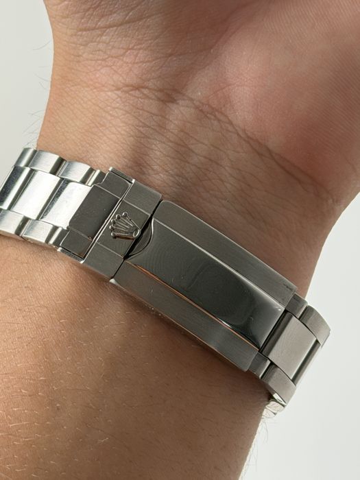 Rolex Oyster Perpetual Silver Black Face