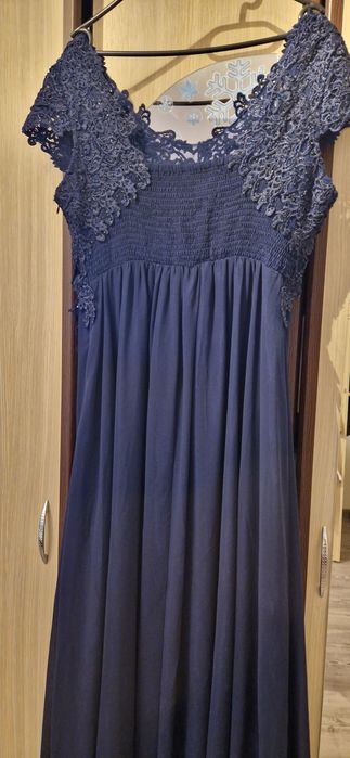 Rochie dama eleganta nunta marime mare 4xl 48 50 bleumarin