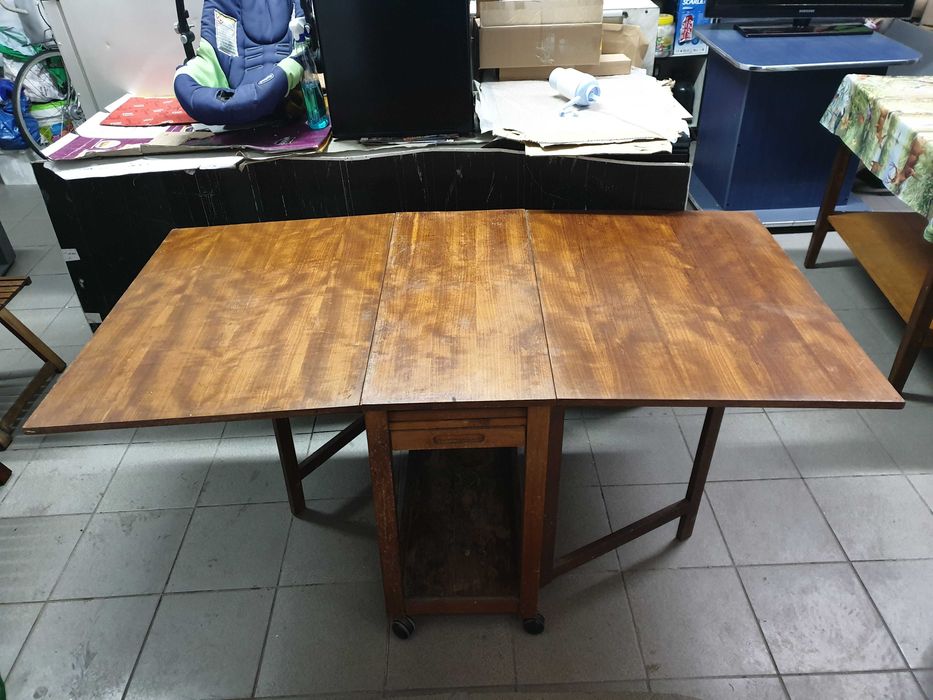 Masa cu extindere -pliabila-4scaune pliabile lemn masiv-Terasa-Gradina