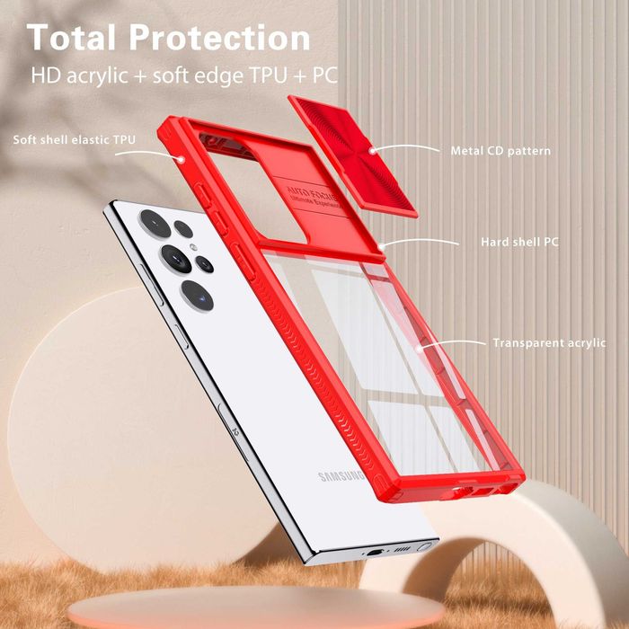 Husa transparenta cu protectie metalică pt Samsung Galaxy S23 Ultra 5G