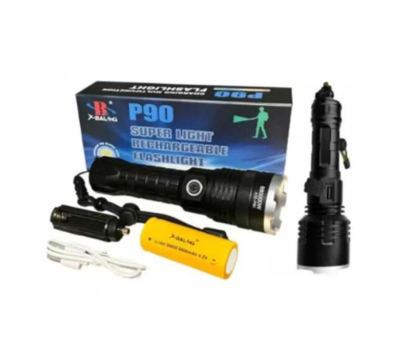 ULTRA LED фенер P90,  5 режима на светене, водоустойчивост, 8800mAh