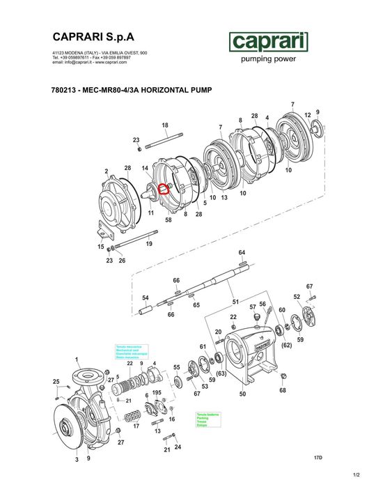 Bucsa rulment Caprari MEC80/260-13 pt pompa Caprari MEC80