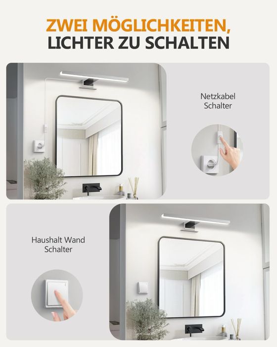 Aplica LED oglinda baie 30cm IP44 5W lumina neutra