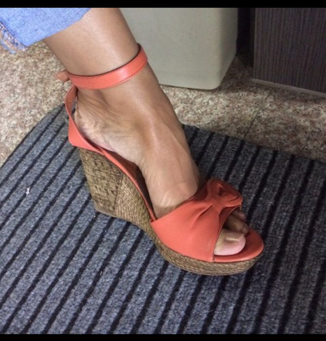 Италиански сандали платформа Pera Donna 39 като нови естествена кожа