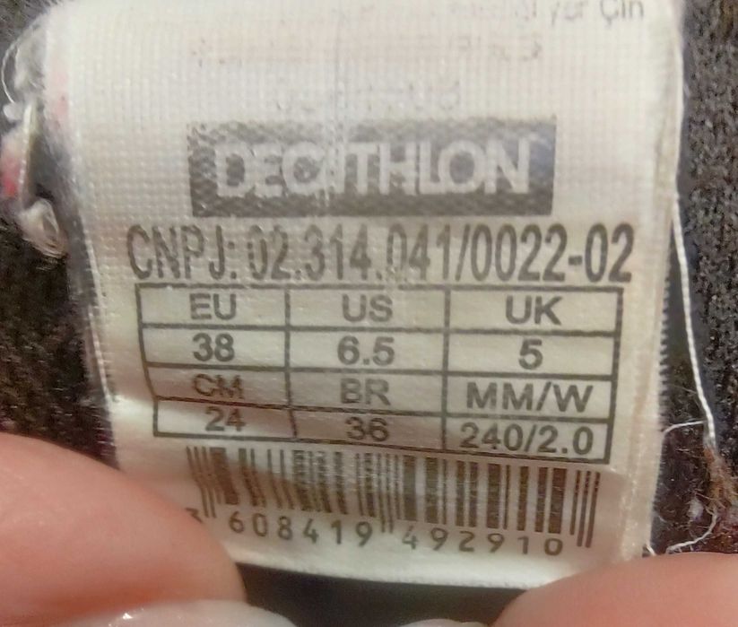 Încălţăminte Fitness cardio, mers sportiv, mărimea 38 (24cm)