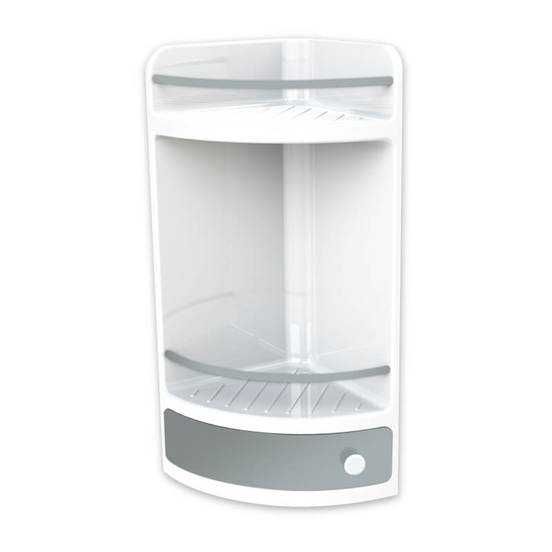 Компактен ъглов шкаф за баня с чекмедже