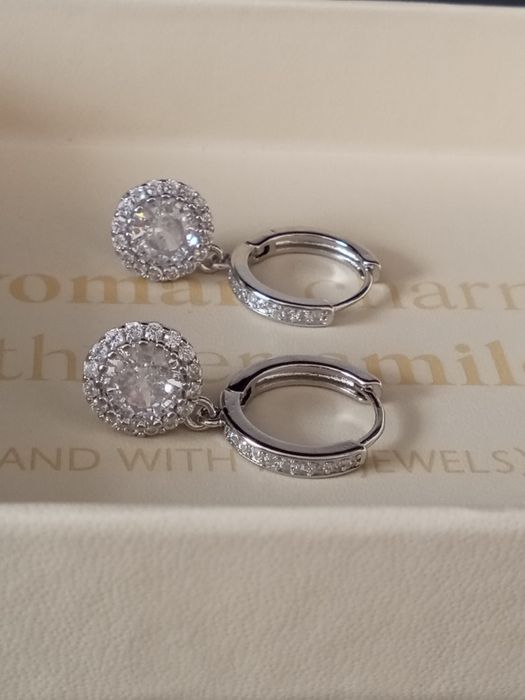 Cercei argint 925 cu moissanite