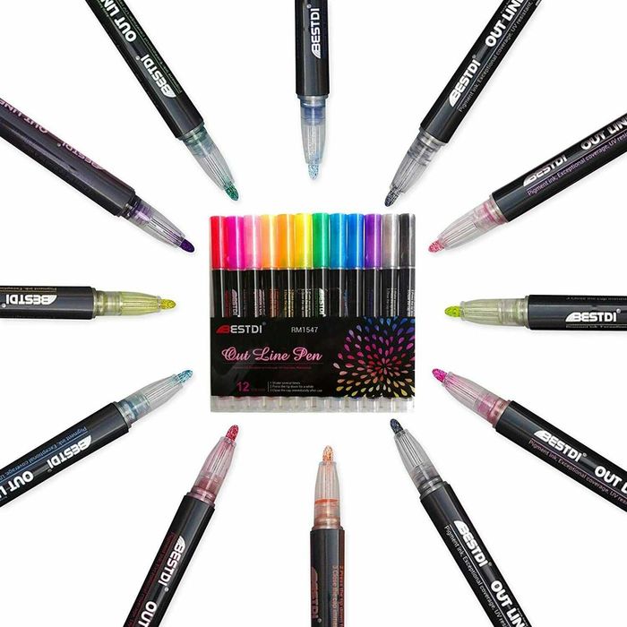 Металлические маркеры с двойным контуром, ТОЛЬКО ОПТОМ!