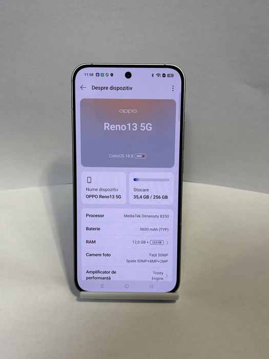 MDM vinde: Oppo Reno 13 5G 256GB Pulme White.