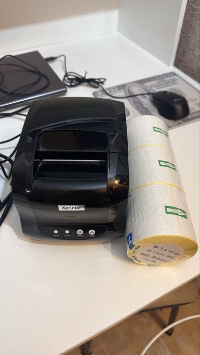 Принтер Xprinter XP-365В + 4 новых термоэтикетки