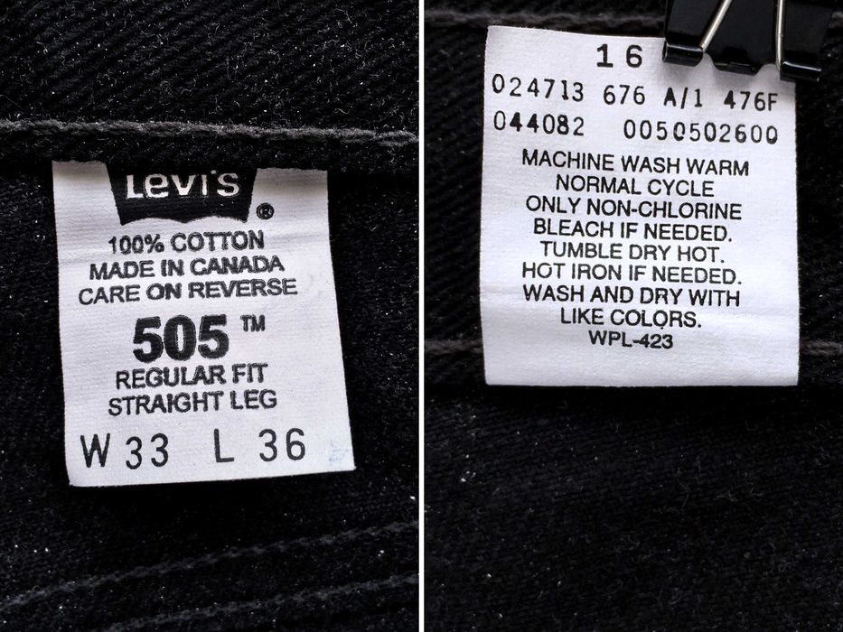 VINTAGE 1994 Made in Canada LEVI'S® 505® Straight Cut Jeans — W33 L36