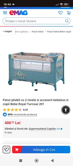 Pătuț  pliabil bebe royal