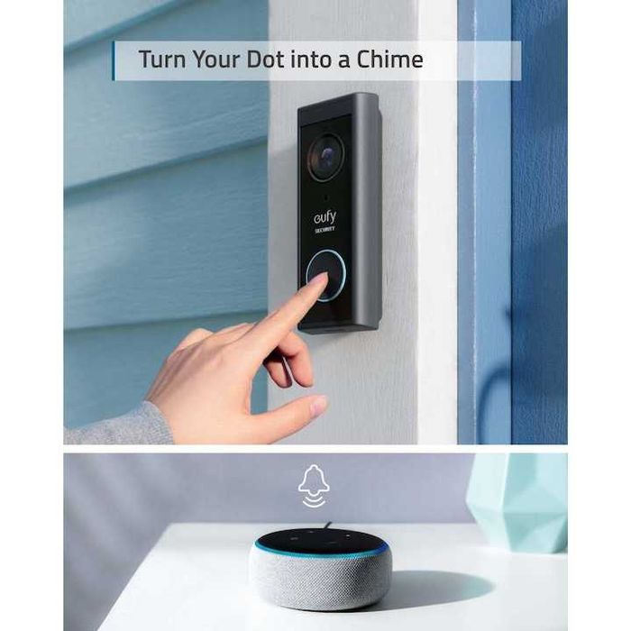 Set sonerie video eufy Doorbel,Wireless, 2K HD,detectie miscare